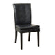 Brenda Dining Side Chair Set of 2 | Black Wood | Tufted Faux Leather BM335685