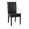 Brenda Dining Side Chair Set of 2 | Black Wood | Tufted Faux Leather
