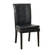 Brenda Dining Side Chair Set of 2 | Black Wood | Tufted Faux Leather