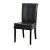 Brenda Dining Side Chair Set of 2 | Black Wood | Tufted Faux Leather