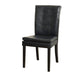 Brenda Dining Side Chair Set of 2 | Black Wood | Tufted Faux Leather