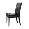 Brenda Dining Side Chair Set of 2 | Black Wood | Tufted Faux Leather BM335685