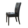 Brenda Dining Side Chair Set of 2 | Black Wood | Tufted Faux Leather