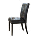 Brenda Dining Side Chair Set of 2 | Black Wood | Tufted Faux Leather