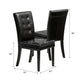 Brenda Dining Side Chair Set of 2 | Black Wood | Tufted Faux Leather BM335685