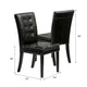 Brenda Dining Side Chair Set of 2 | Black Wood | Tufted Faux Leather
