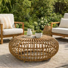 Tawa Outdoor Coffee Table | Light Brown Open Faux Rattan | 30"