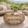 Tawa Outdoor Coffee Table | Light Brown Open Faux Rattan | 30"