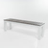 Eltan Outdoor Dining Bench Set of 2 | Dark Brown and White Wood 62"