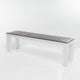 Eltan Outdoor Dining Bench Set of 2 | Dark Brown and White Wood 62"