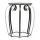 Side End Table | Gray Iron Frame | Round Brown Mango Wood Top | 21’’ BM335689