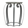 Side End Table | Gray Iron Frame | Round Brown Mango Wood Top | 21"