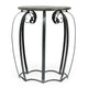 Side End Table | Gray Iron Frame | Round Brown Mango Wood Top | 21"