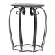 Side End Table | Gray Iron Frame | Round Brown Mango Wood Top | 21’’ BM335689