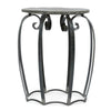 Side End Table | Gray Iron Frame | Round Brown Mango Wood Top | 21"
