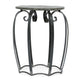 Side End Table | Gray Iron Frame | Round Brown Mango Wood Top | 21"