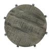 Side End Table | Gray Iron Frame | Round Brown Mango Wood Top | 21’’ BM335689