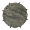Side End Table | Gray Iron Frame | Round Brown Mango Wood Top | 21"