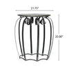 Side End Table | Gray Iron Frame | Round Brown Mango Wood Top | 21’’ BM335689