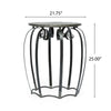 Side End Table | Gray Iron Frame | Round Brown Mango Wood Top | 21"