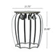 Side End Table | Gray Iron Frame | Round Brown Mango Wood Top | 21"
