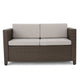 Perie 4 Piece Outdoor Sofa Chair and Table Set | Brown Rattan | White