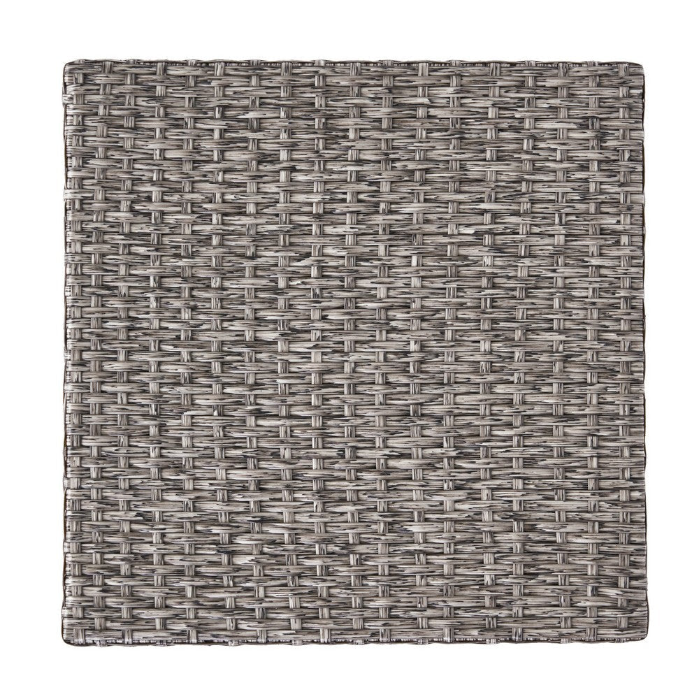 Perie Outdoor Accent Table | Gray Faux Rattan | Iron Frame | 18’’ BM335694