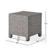 Perie Outdoor Accent Table | Gray Faux Rattan | Iron Frame | 18"