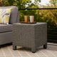 Perie Outdoor Accent Table | Gray Faux Rattan | Iron Frame | 18"