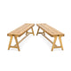 Lea Outdoor Dining Bench Set of 2 | 63" Varnished Teak Brown Wood