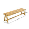 Lea Outdoor Dining Bench Set of 2 | 63" Varnished Teak Brown Wood