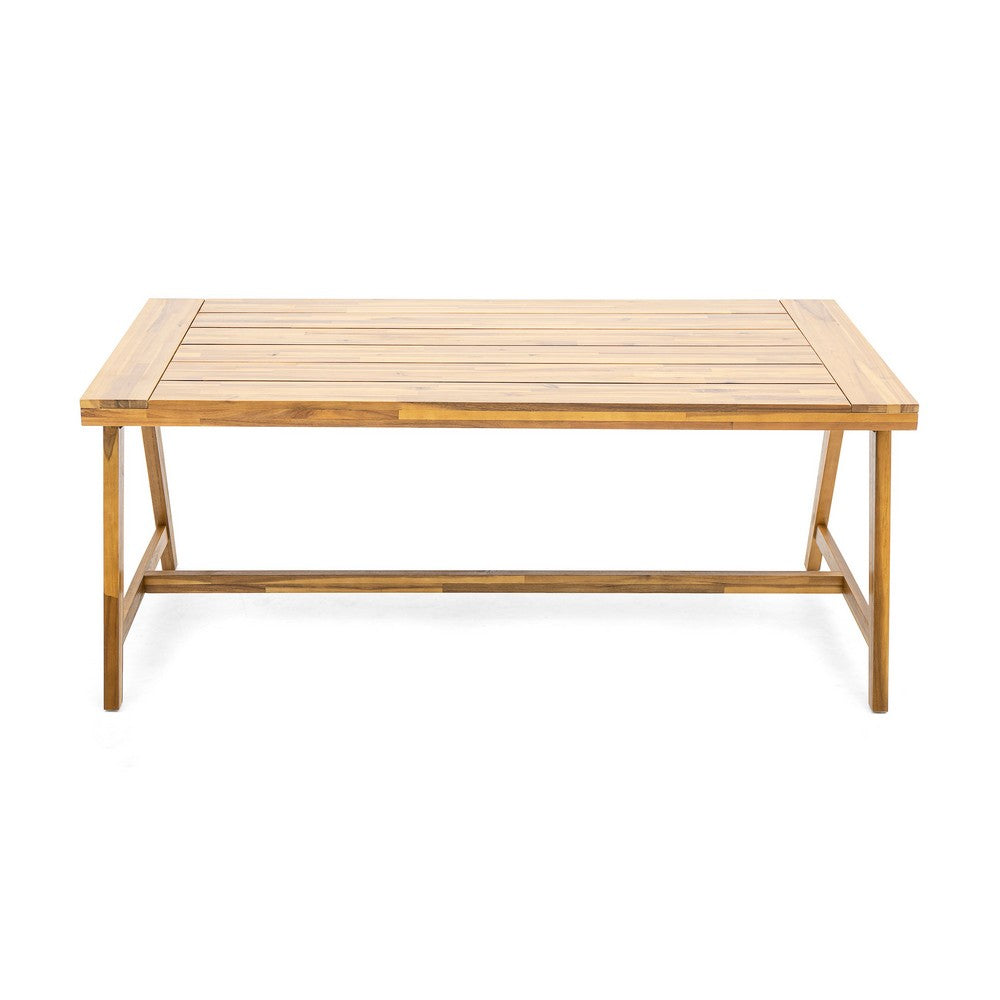 Alen Outdoor Dining Table | 71" Rectangular Acacia Wood Top | Brown