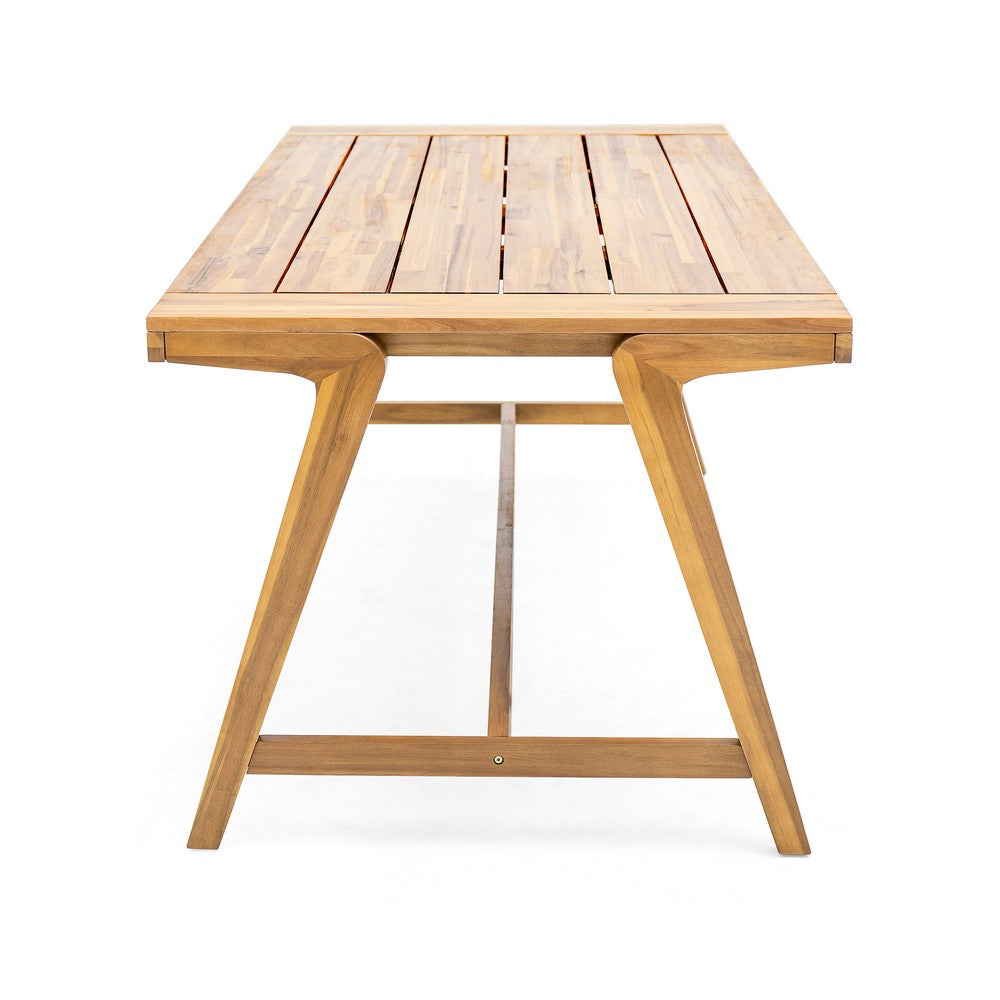 Alen Outdoor Dining Table | 71" Rectangular Acacia Wood Top | Brown