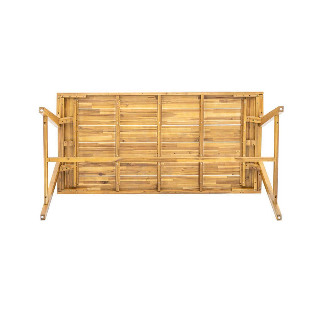 Alen Outdoor Dining Table | 71" Rectangular Acacia Wood Top | Brown