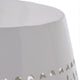Outdoor Side Table | Lace Cut | 12’’ Round Top w White Barrel Base BM335702