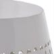 Outdoor Side Table | Lace Cut | 12" Round Top w White Barrel Base