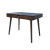 Iwa Writing Desk | 40" Top w Drawer | Charcoal Gray Rubberwood Frame