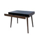 Iwa Writing Desk | 40" Top w Drawer | Charcoal Gray Rubberwood Frame