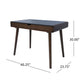Iwa Writing Desk | 40" Top w Drawer | Charcoal Gray Rubberwood Frame
