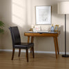 Iwa Writing Desk | 40" Top w Drawer | Charcoal Gray Rubberwood Frame