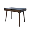Iwa Writing Desk | 40" Top w Drawer | Charcoal Gray Rubberwood Frame
