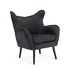 Modern Armchair | Wingback Design | Splayed Legs | Black Oak Wood