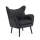 Modern Armchair | Wingback Design | Splayed Legs | Black Oak Wood
