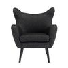 Modern Armchair | Wingback Design | Splayed Legs | Black Oak Wood