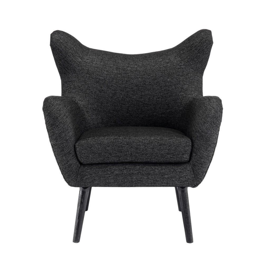 Modern Armchair | Wingback Design | Splayed Legs | Black Oak Wood
