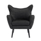 Modern Armchair | Wingback Design | Splayed Legs | Black Oak Wood