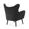 Modern Armchair | Wingback Design | Splayed Legs | Black Oak Wood