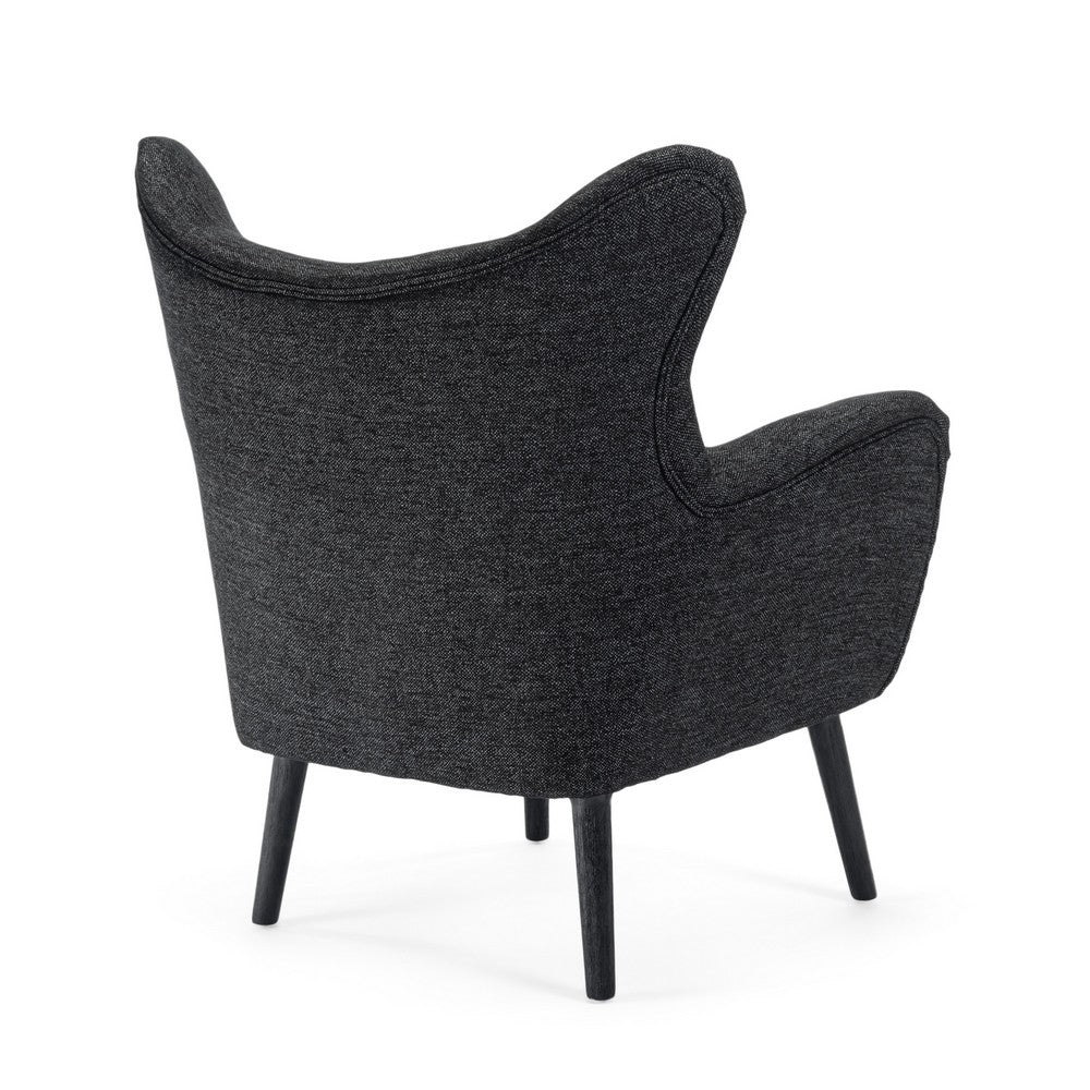 Modern Armchair | Wingback Design | Splayed Legs | Black Oak Wood