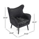 Modern Armchair | Wingback Design | Splayed Legs | Black Oak Wood