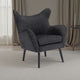 Modern Armchair | Wingback Design | Splayed Legs | Black Oak Wood